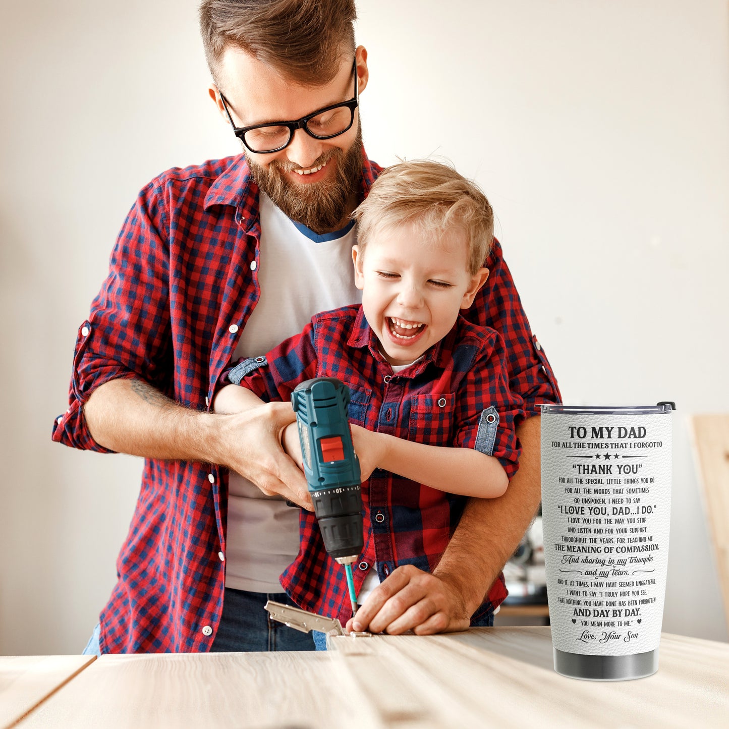 Gifts For Dad - Best Dad Ever Gifts - Dad Gifts From Son - Fathers Day Presents From Son - Birthday Christmas Gifts For Dad - Lion Father and Son Stainless Steel Tumbler with Lid and Straws 20oz