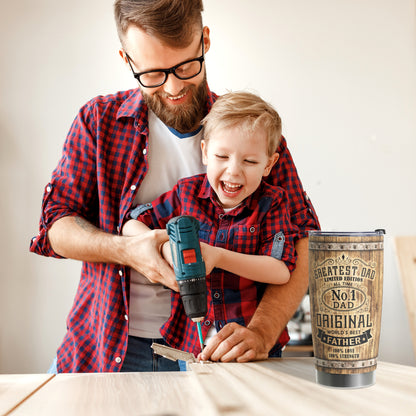 Gifts For Dad - Best Dad Ever Gifts - Dad Gifts From Daughter Son - Fathers Day Presents From Daughter Son Wife - Birthday Christmas Gifts For Dad - Stainless Steel Tumbler with Lid and Straws 20oz