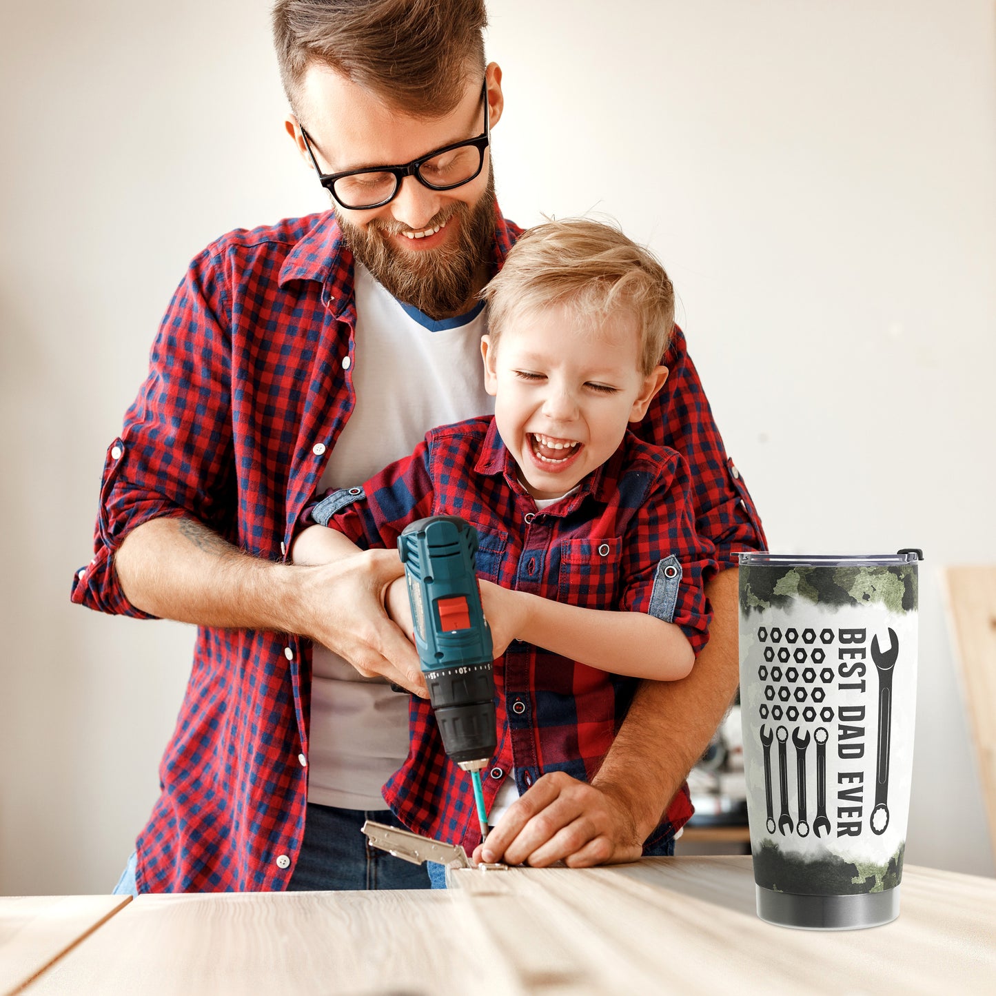 Gifts For Dad - Best Dad Ever Gifts - Dad Gifts From Daughter Son - Fathers Day Presents From Daughter Son Wife - Birthday Christmas Gifts For Dad - Stainless Steel Tumbler with Lid and Straws 20oz