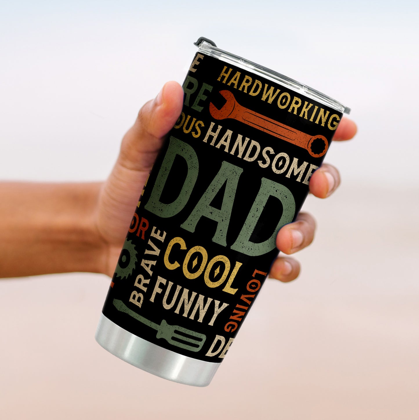 Gifts For Dad - Best Dad Ever Gifts - Dad Gifts From Daughter Son - Fathers Day Presents From Daughter Son Wife - Birthday Christmas Gifts For Dad - Stainless Steel Tumbler with Lid and Straws 20oz