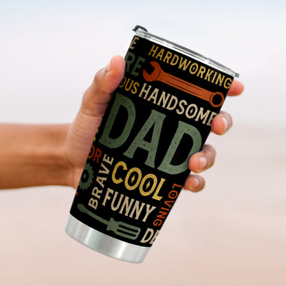Gifts For Dad - Best Dad Ever Gifts - Dad Gifts From Daughter Son - Fathers Day Presents From Daughter Son Wife - Birthday Christmas Gifts For Dad - Stainless Steel Tumbler with Lid and Straws 20oz