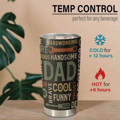 Gifts For Dad - Best Dad Ever Gifts - Dad Gifts From Daughter Son - Fathers Day Presents From Daughter Son Wife - Birthday Christmas Gifts For Dad - Stainless Steel Tumbler with Lid and Straws 20oz