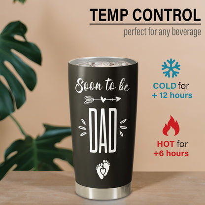 New Dad Gifts for Men - First Time Dad Gifts - Gifts for New Dad - First Fathers Day Gift From Baby - Pregnancy Announcement - Baby Revearl for Husband - Dad to Be Stainless Steel Tumbler 20oz