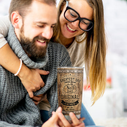Gifts For Dad - Best Dad Ever Gifts - Dad Gifts From Daughter Son - Fathers Day Presents From Daughter Son Wife - Birthday Christmas Gifts For Dad - Stainless Steel Tumbler with Lid and Straws 20oz