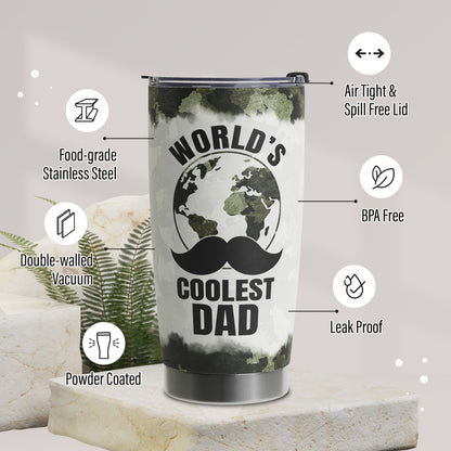 Gifts For Dad - Best Dad Ever Gifts - Dad Gifts From Daughter Son - Fathers Day Presents From Daughter Son Wife - Birthday Christmas Gifts For Dad - Stainless Steel Tumbler with Lid and Straws 20oz