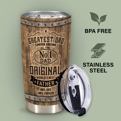 Gifts For Dad - Best Dad Ever Gifts - Dad Gifts From Daughter Son - Fathers Day Presents From Daughter Son Wife - Birthday Christmas Gifts For Dad - Stainless Steel Tumbler with Lid and Straws 20oz