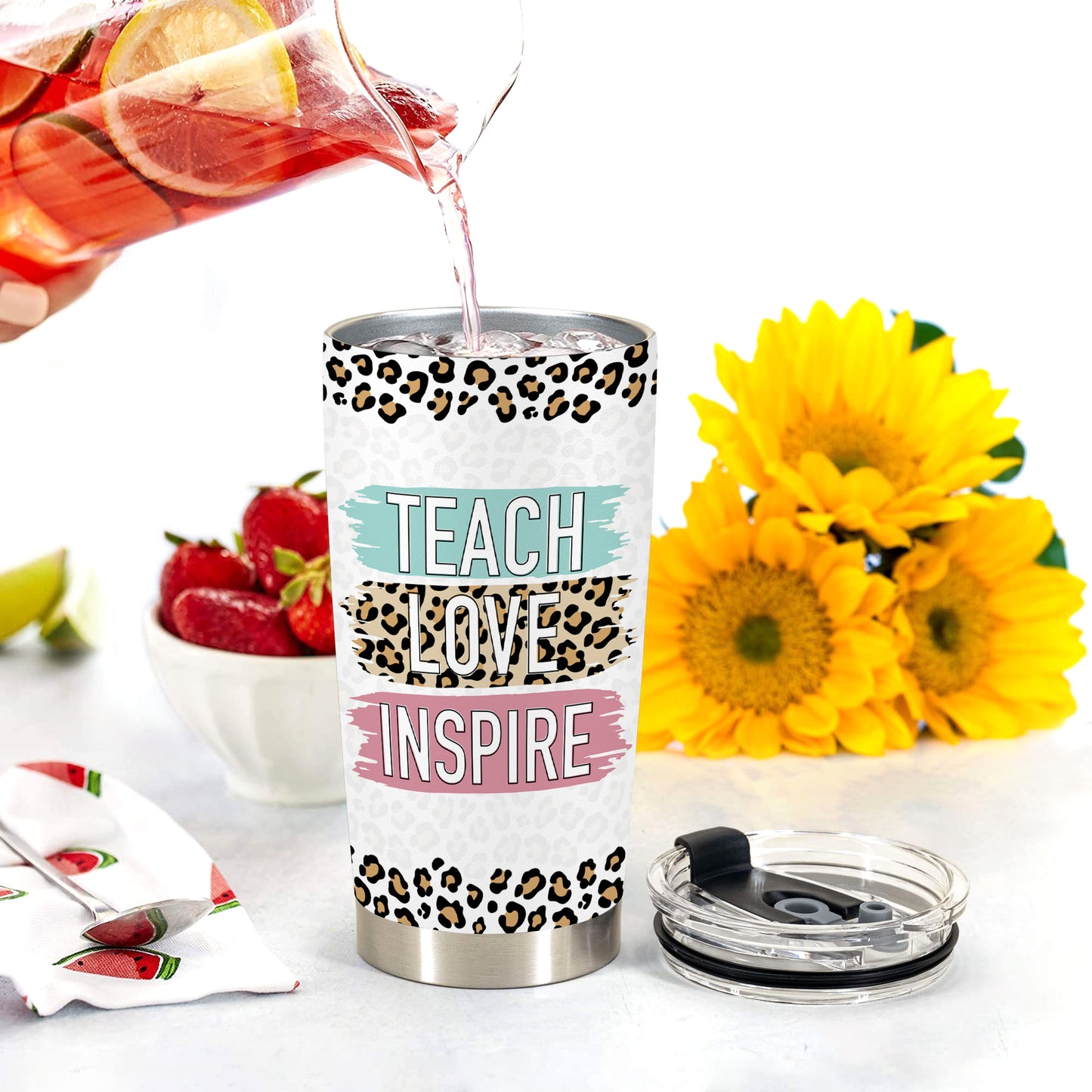 HOMISBES Teacher Appreciation Gifts - Best Teacher Gifts for Women - Thank You Gifts Back to School - Christmas Gifts for Teacher - Teacher Coffee Mug Stainless Steel Tumbler with Lid And Straws 20oz