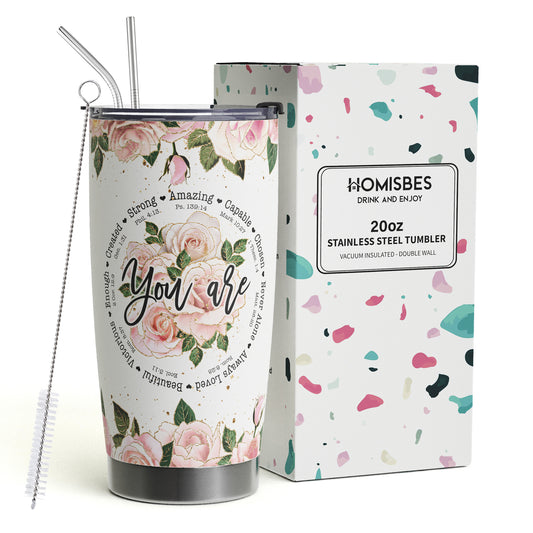 HOMISBES Christian Gifts For Women - Birthday Gift For Mom Friends Women Her Wife Coworkers Cups - Inspirational Religious Jesus Stainless Steel Tumblers 20oz…