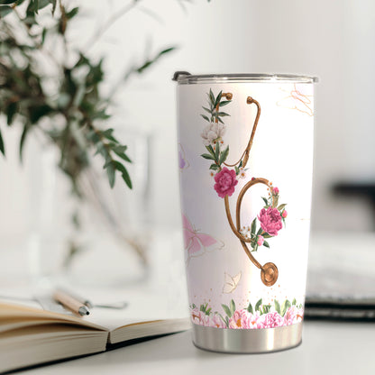 HOMISBES Nurse Tumbler For Women - Appreciation Nurse Gifts - Nurse Coffee Travel Mug Birthday Christmas Cups Nurse Week - Nursing School Graduation for Nurses Stainless Steel Tumbler 20oz
