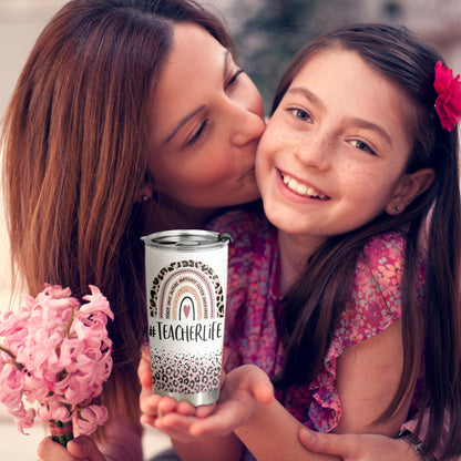 HOMISBES Teacher Appreciation Gifts - Best Teacher Gifts for Women - Thank You Gifts Back to School - Christmas Gifts for Teacher - Teacher Coffee Mug Stainless Steel Tumbler with Lid And Straws 20oz
