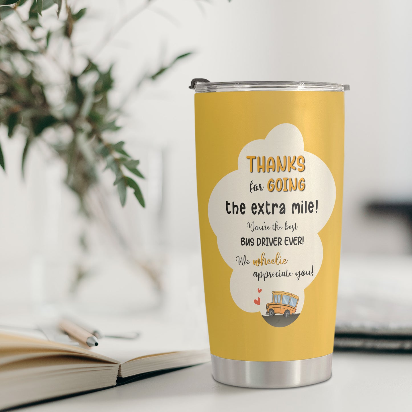 HOMISBES Bus Driver Appreciation Gifts - Stainless Steel Best Bus Driver Tumbler Cup 20oz for School Bus Driver - Gifts for Retired Bus Driver