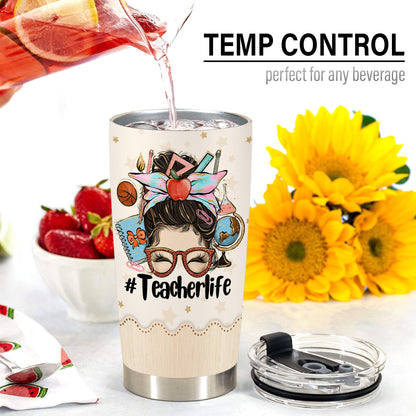 HOMISBES Teacher Appreciation Gifts - Best Teacher Gifts for Women - Thank You Gifts Back to School - Christmas Gifts for Teacher - Teacher Coffee Mug Stainless Steel Tumbler with Lid And Straws 20oz