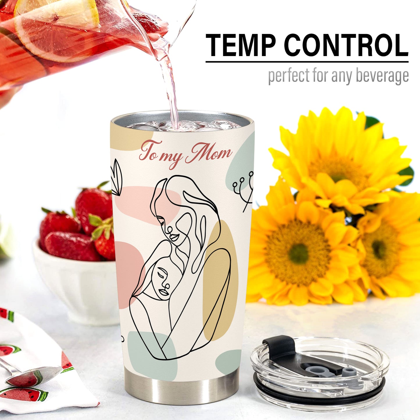 Mom Tumbler with Straws - Gifts for Mom from Daughter - Mom Gifts - Birthday Gifts for Mom, Mom Christmas Gifts from Daughter, Mom Birthday Gifts - World's Best Mom Stainless Steel Tumbler 20oz