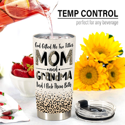 HOMISBES Grandma Gifts - Birthday Gift for Grandma From Granddaughter - Best Grandma Gifts - Mothers Day Gifts for Grandma - Grandma Coffee Mug - Stainless Steel Tumbler with Lid and Straws 20oz