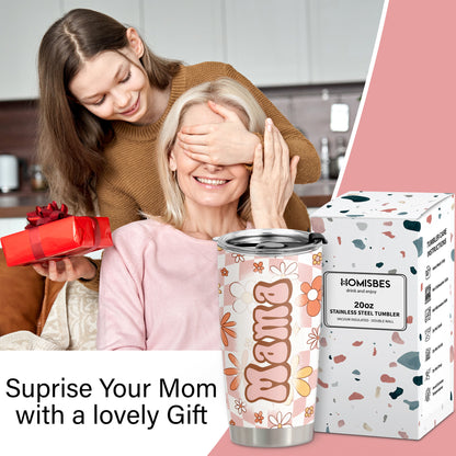 HOMISBES Mama Tumbler with Straws - Gifts for New Mom - Mama Gifts - Mom Mothers Day Gifts from Daughter, Mom Birthday Gifts - Mama Stainless Steel Travel Tumbler Cup 20oz