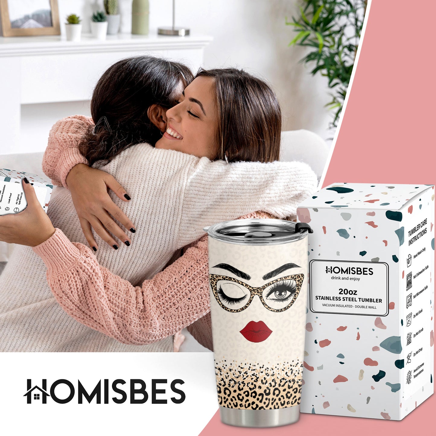 HOMISBES Grandma Gifts - Birthday Gift for Grandma From Granddaughter - Best Grandma Gifts - Mothers Day Gifts for Grandma - Grandma Coffee Mug - Stainless Steel Tumbler with Lid and Straws 20oz