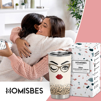 HOMISBES Grandma Gifts - Birthday Gift for Grandma From Granddaughter - Best Grandma Gifts - Mothers Day Gifts for Grandma - Grandma Coffee Mug - Stainless Steel Tumbler with Lid and Straws 20oz