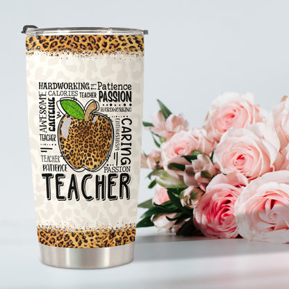 Teacher Appreciation Gifts - Best Teacher Gifts for Women - Thank You Gifts Back to School - Christmas Gifts for Teacher - Teacher Nutrition Coffee Mug Stainless Steel Tumbler with Lid And Straws 20oz