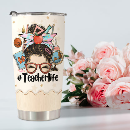 HOMISBES Teacher Appreciation Gifts - Best Teacher Gifts for Women - Thank You Gifts Back to School - Christmas Gifts for Teacher - Teacher Coffee Mug Stainless Steel Tumbler with Lid And Straws 20oz