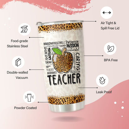 Teacher Appreciation Gifts - Best Teacher Gifts for Women - Thank You Gifts Back to School - Christmas Gifts for Teacher - Teacher Nutrition Coffee Mug Stainless Steel Tumbler with Lid And Straws 20oz